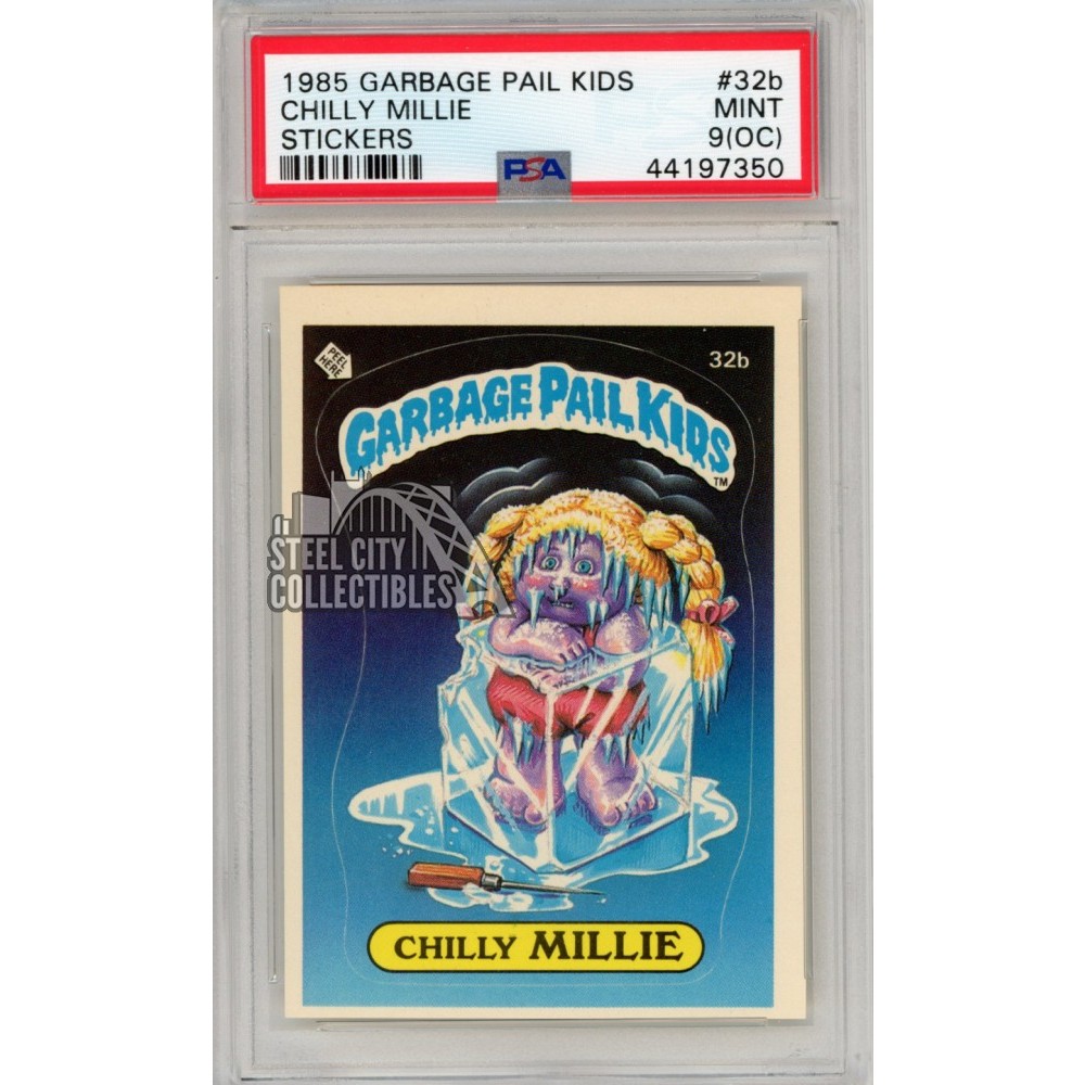 Chilly Millie 1985 Topps Garbage Pail Kids Sticker Card #32b PSA 9
