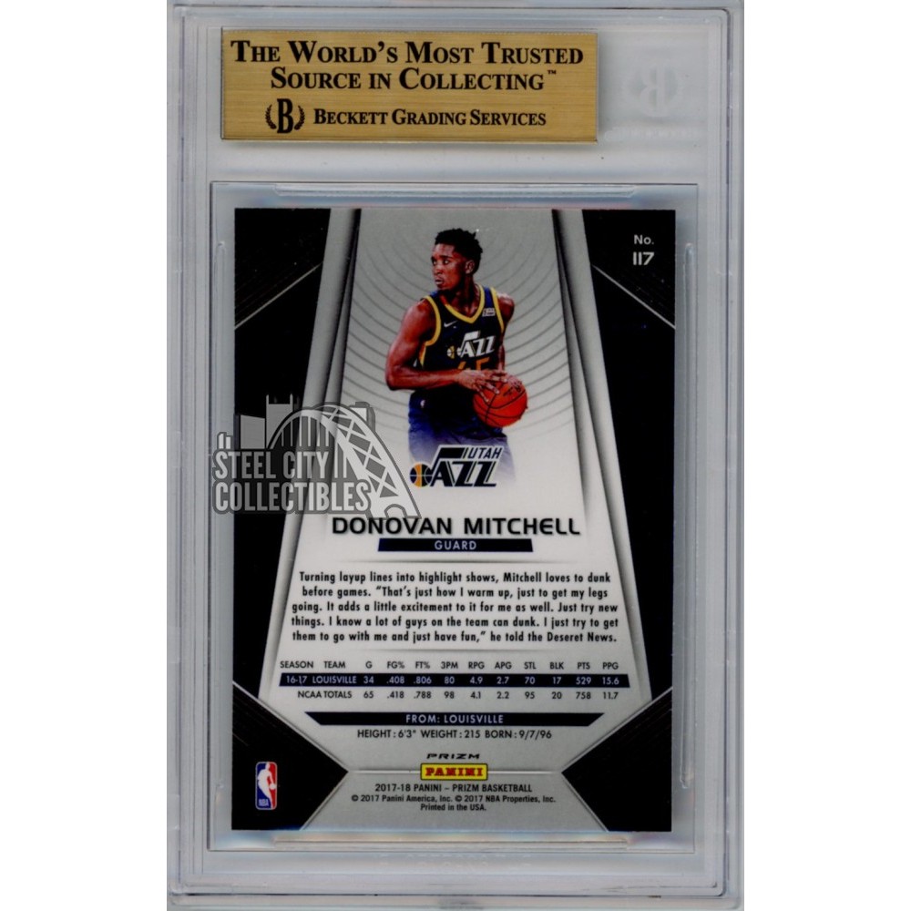 Donovan Mitchell 2017-18 Panini Prizm Silver Rookie Card #117 BGS