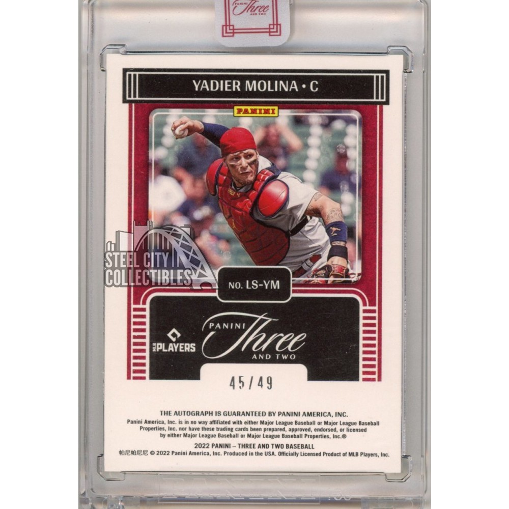 Yadier Molina 2022 Panini Three & Two Legendary Autograph Card #LS
