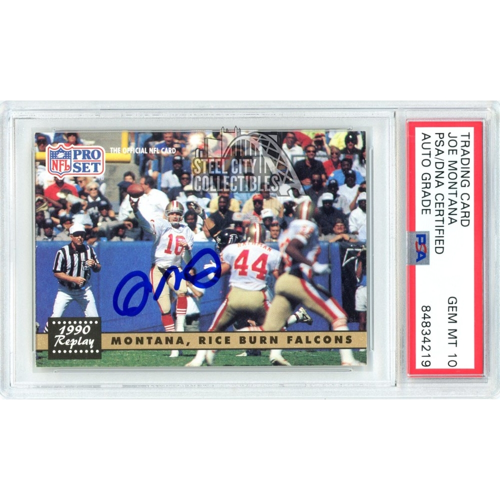 Joe Montana 1991 Pro Set Replay Autograph Card #329 PSA/DNA