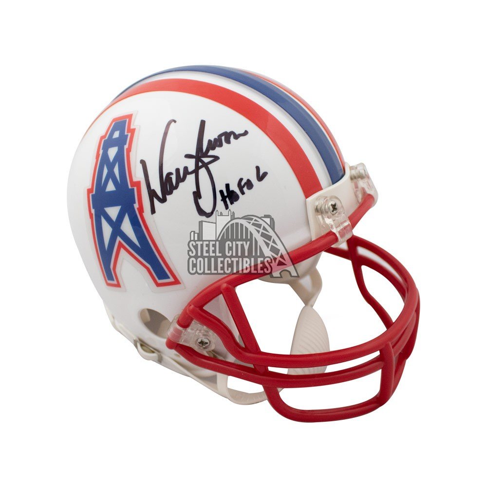 WARREN MOON AUTOGRAPHED SIGNED HOUSTON OILERS MINI HELMET JSA COA