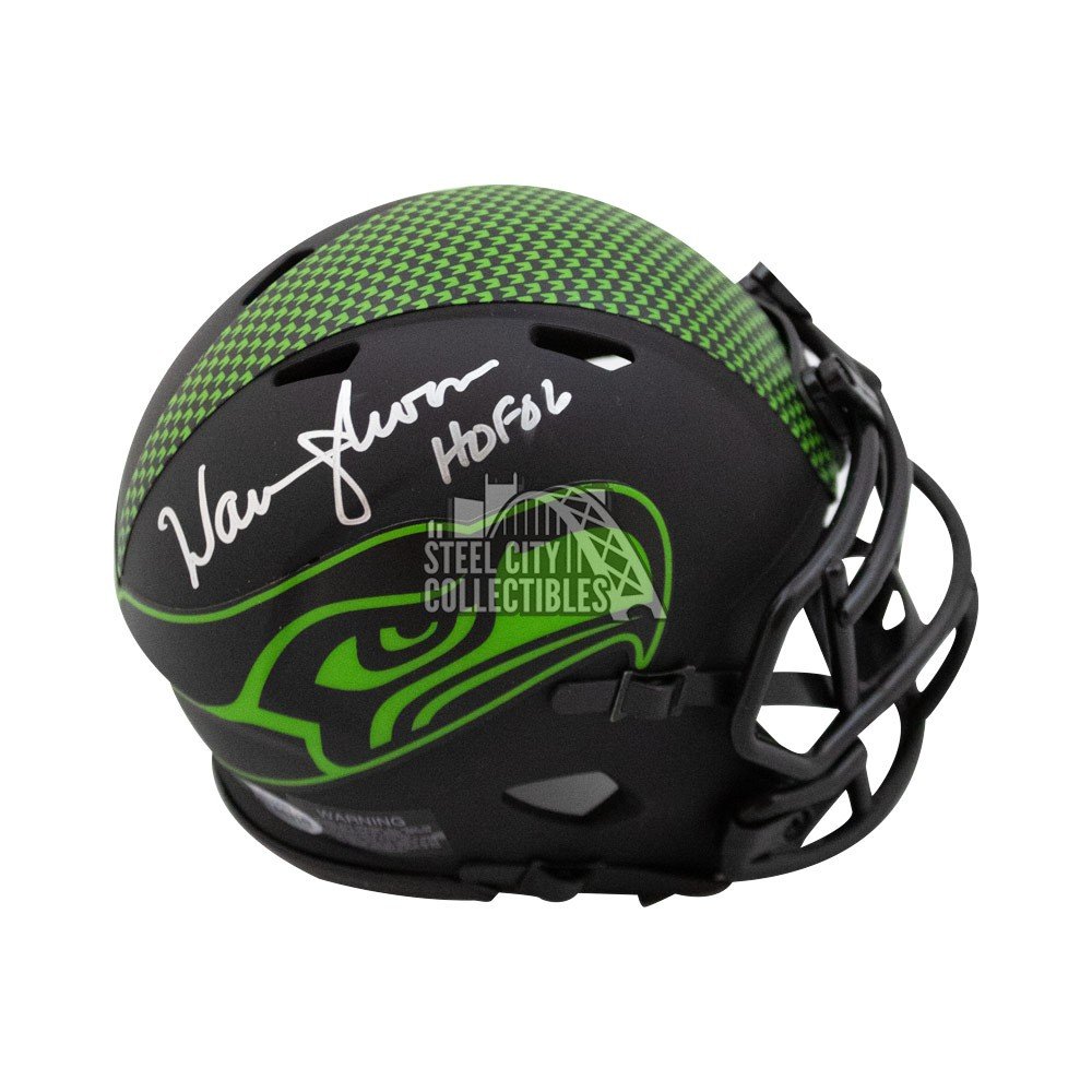 Larry Fitzgerald Nfl All Decade Team 2010s Warren Moon HOF 06 Autographed Seattle Seahawks Eclipse Mini Football Helmet BAS COA (Silver Ink) Steel City Collectibles Larry Fitzgerald Nfl All Decade Team 2010s Warren Moon HOF 06 Autographed Seattle Seahawks Eclipse Mini Football Helmet BAS COA (Silver Ink) Steel City Collectibles