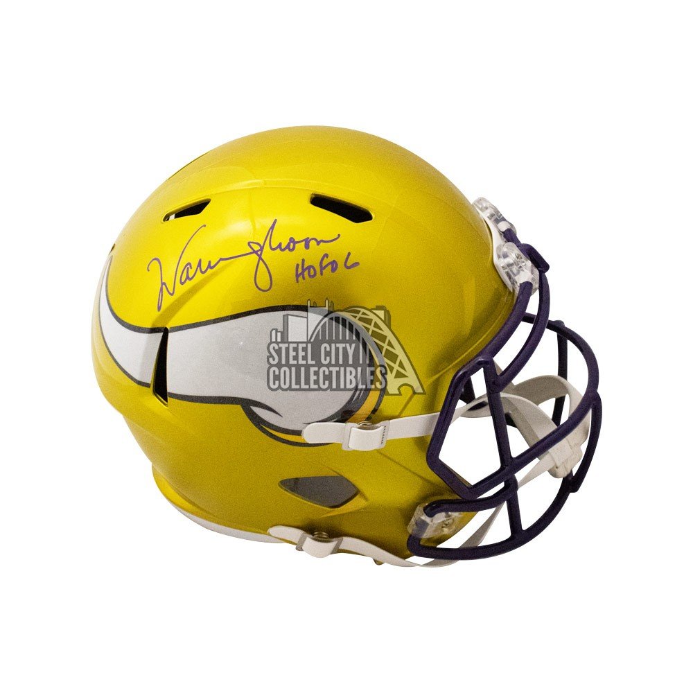 Warren Moon HOF Autographed Minnesota Vikings Flash Replica Full-Size  Football Helmet - BAS (Purple Ink)