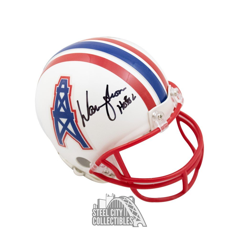 Warren Moon HOF 06 Autographed Oilers Replica Full-Size Football Helmet BAS COA 