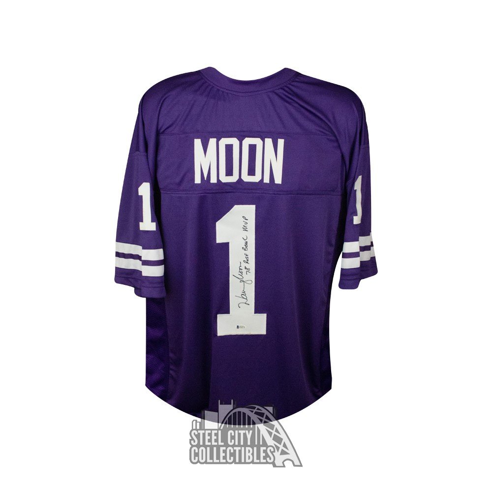 Warren Moon 78 Rose Bowl MVP Autographed Washington Huskies Custom Football  Jersey - BAS COA