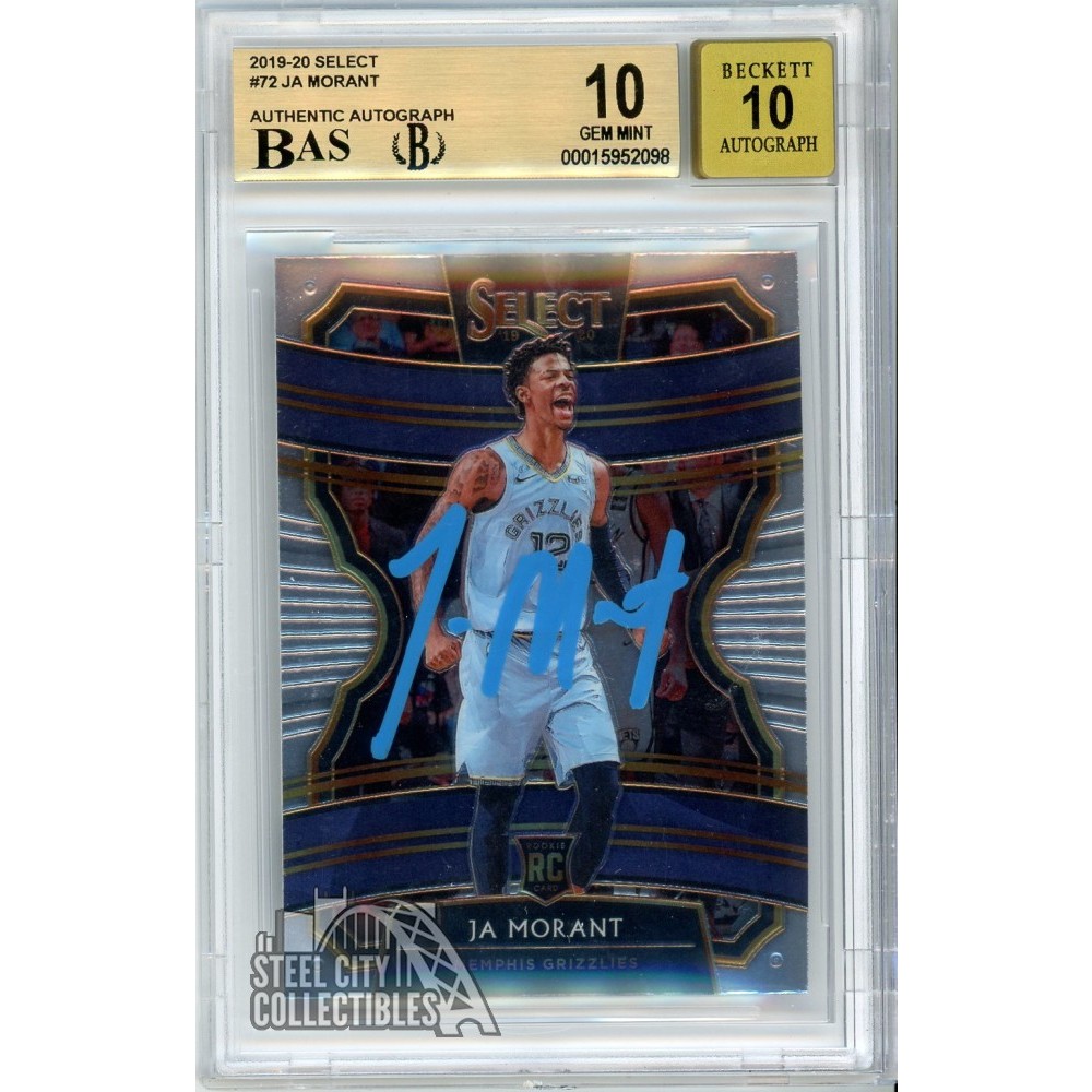 Ja Morant 2019-20 Panini Select Autograph Rookie Card #72 BGS 10