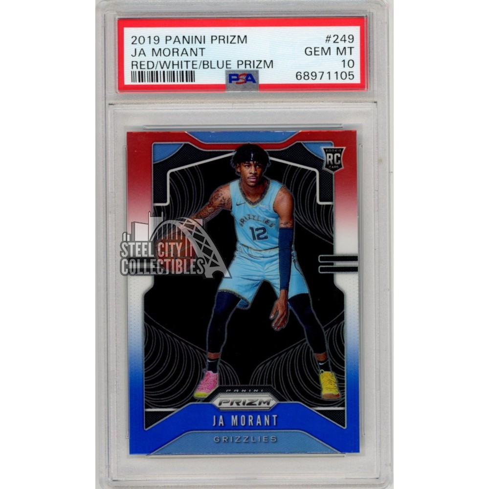Ja Morant 2019-20 Panini Prizm Red White Blue Rookie Card #249 PSA