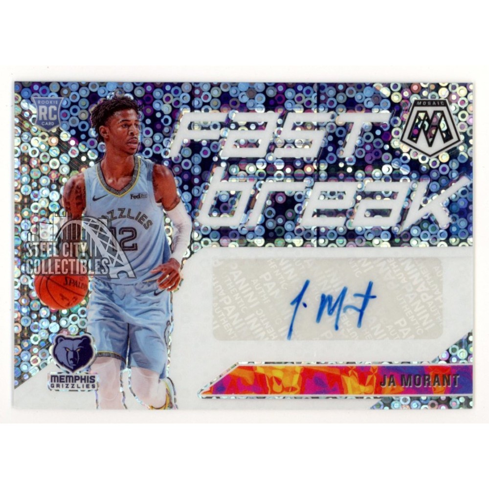 Ja Morant 2019-20 Panini Mosaic Fast Break Autograph Rookie Card