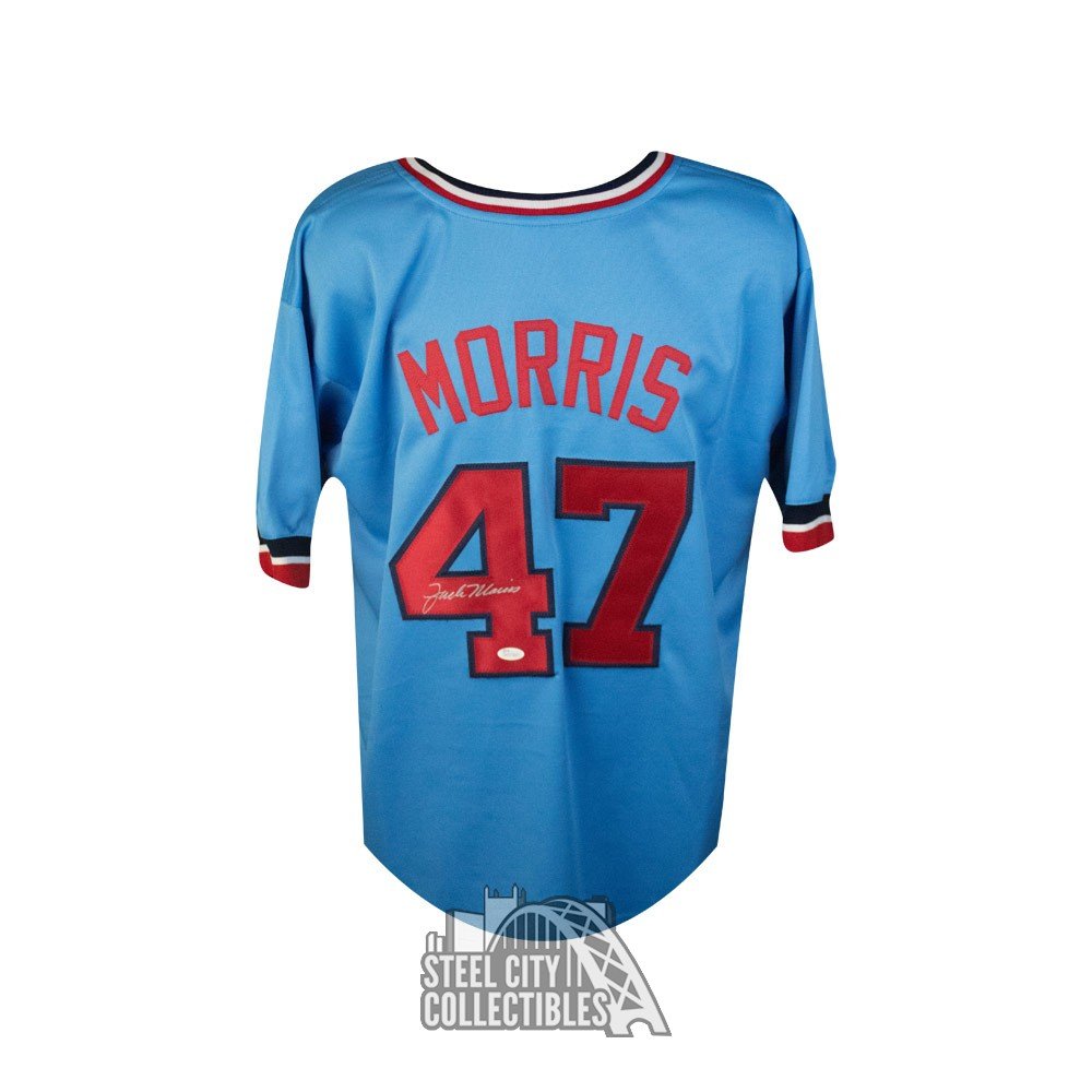Jack Morris Signed Autographed Minnesota Twins Blue Baseball 