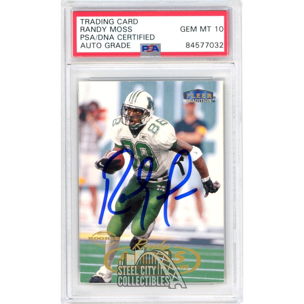 Randy Moss 1998 Fleer Tradition Autograph Rookie Card RC #237 PSA