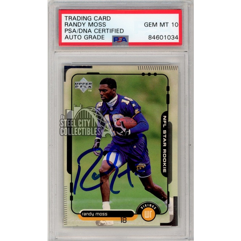 Randy Moss 1998 Upper Deck Autograph Rookie Card RC #17 PSA/DNA 10