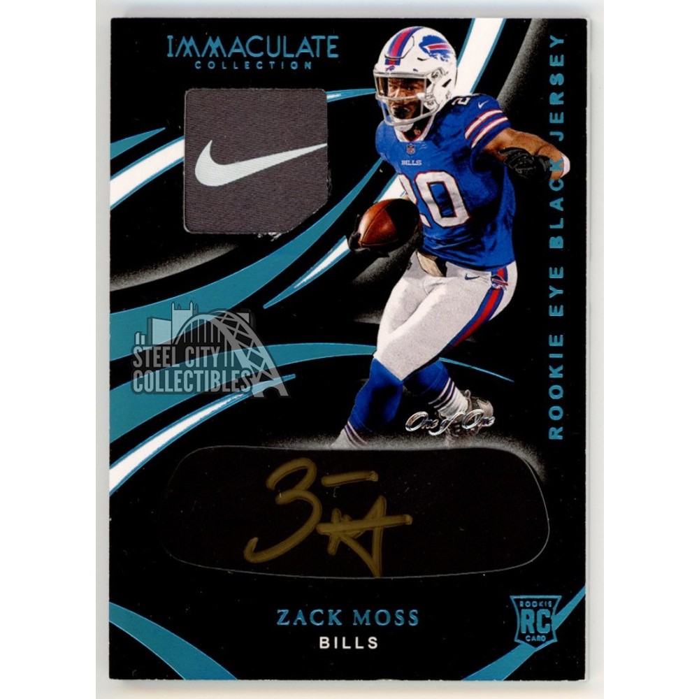 Zack Moss 2020 Panini Immaculate Eye Black Tag Patch Autograph