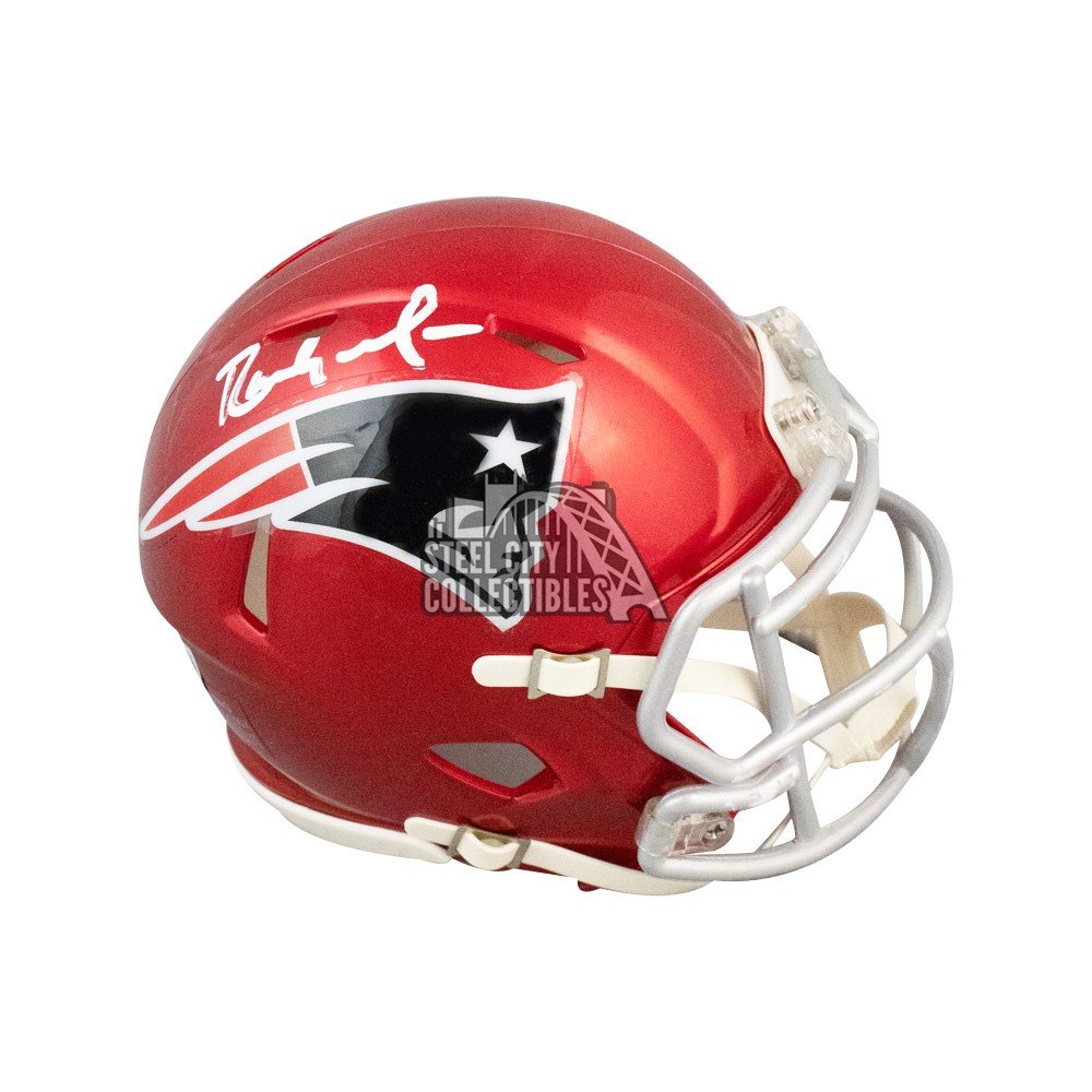 Randy Moss Autographed New England Patriots Flash Mini Football Helmet - BAS