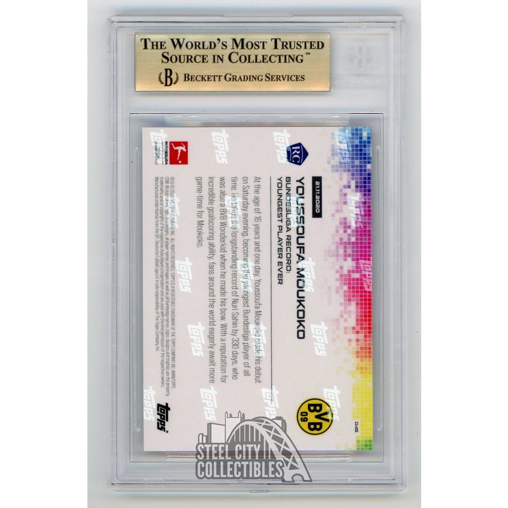 Youssoufa Moukoko 2020-21 Topps Now Bundesliga Rookie Card #45 - BGS 9.5  Gem Mint