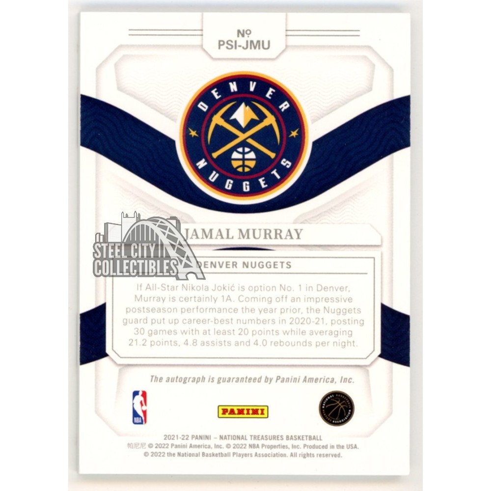 Jamal Murray 2021-22 Panini National Treasures Fearless Autograph 