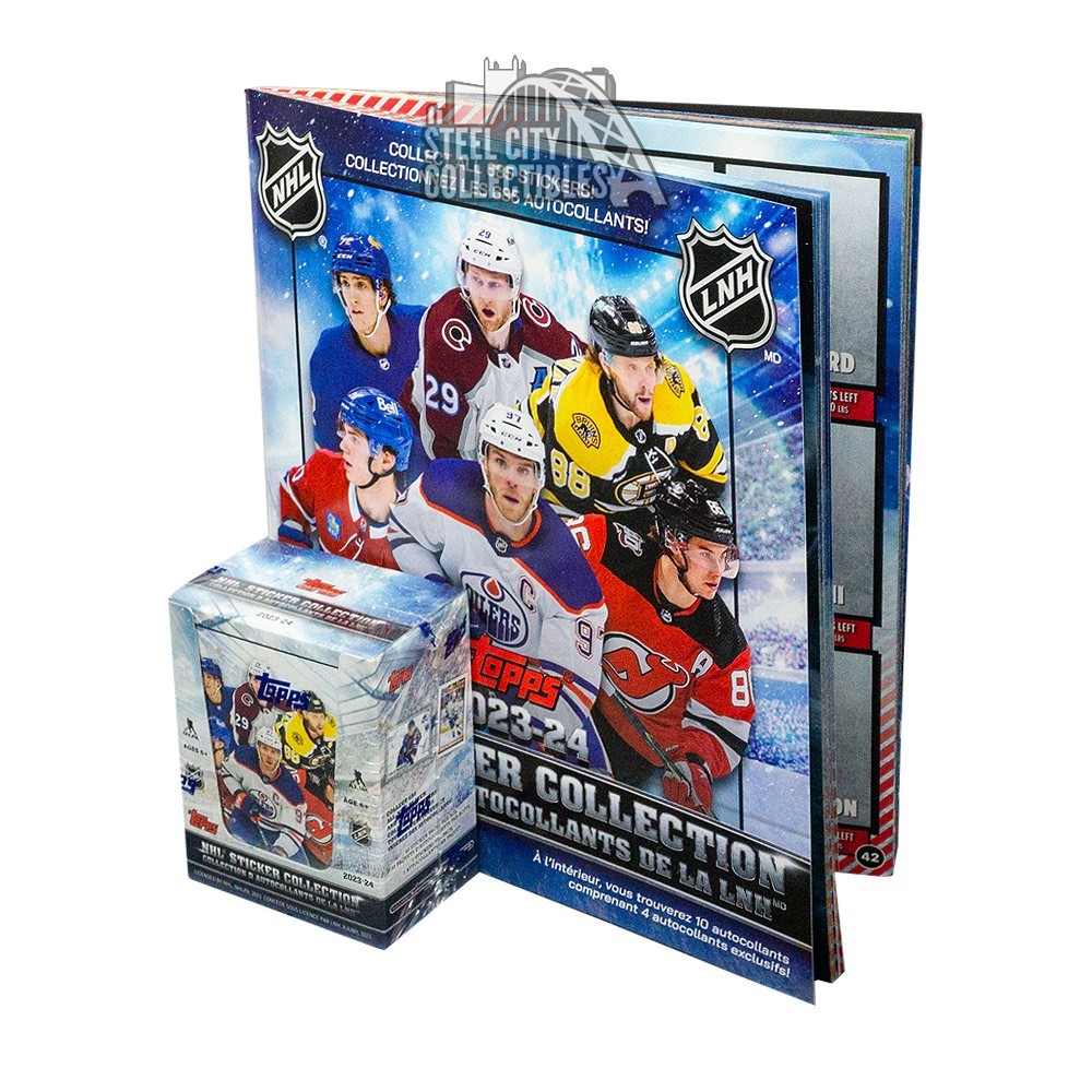 2023-24 Topps Hockey Sticker Collection Box + 1 Sticker Album