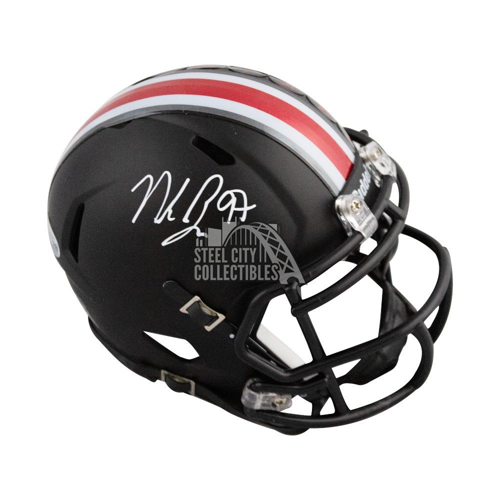 Nick Bosa Autographed Ohio State Flat Black Mini Football Helmet BAS