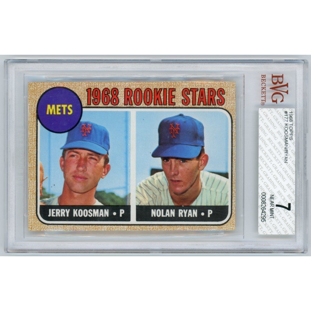 nolan ryan graded cards Nolan Ryan Jerry Koosman 1968 Topps Baseball Rookie Card #177