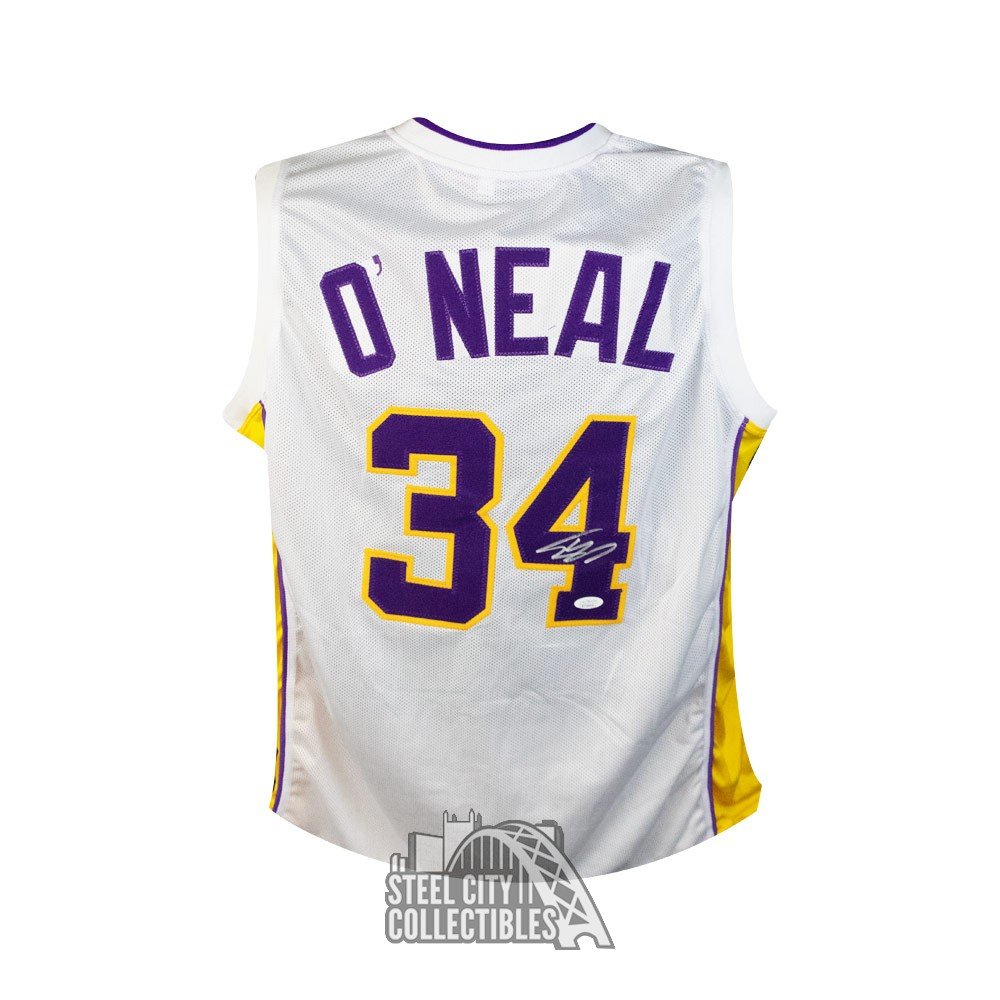 shaq white lakers jersey