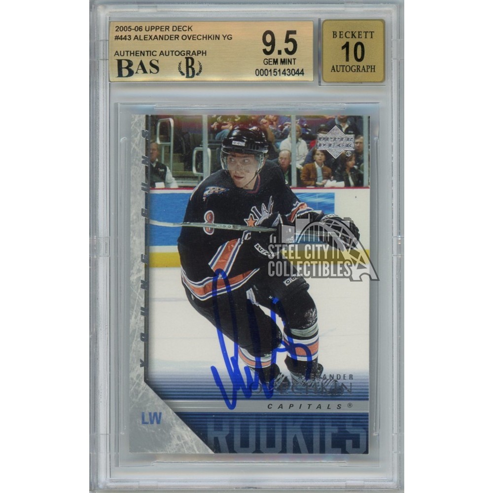 2005-06 Upper Deck HG Glossy Young Guns #443 Alexander Ovechkin Rookie Card  (#08/10) – Jersey Number – BGS MINT 9 on Goldin Auctions