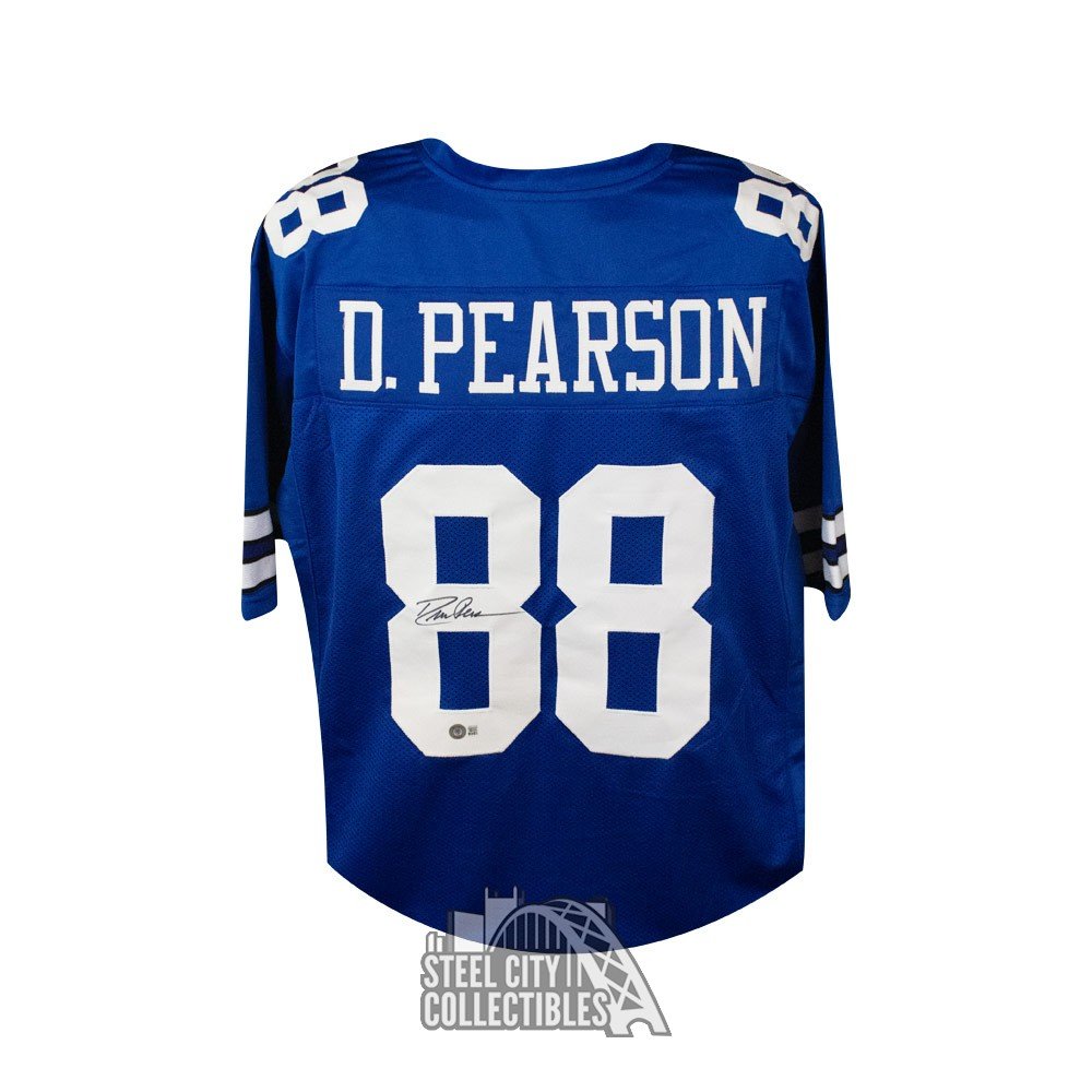 Drew Pearson Autographed Dallas Blue Custom Football Jersey - BAS