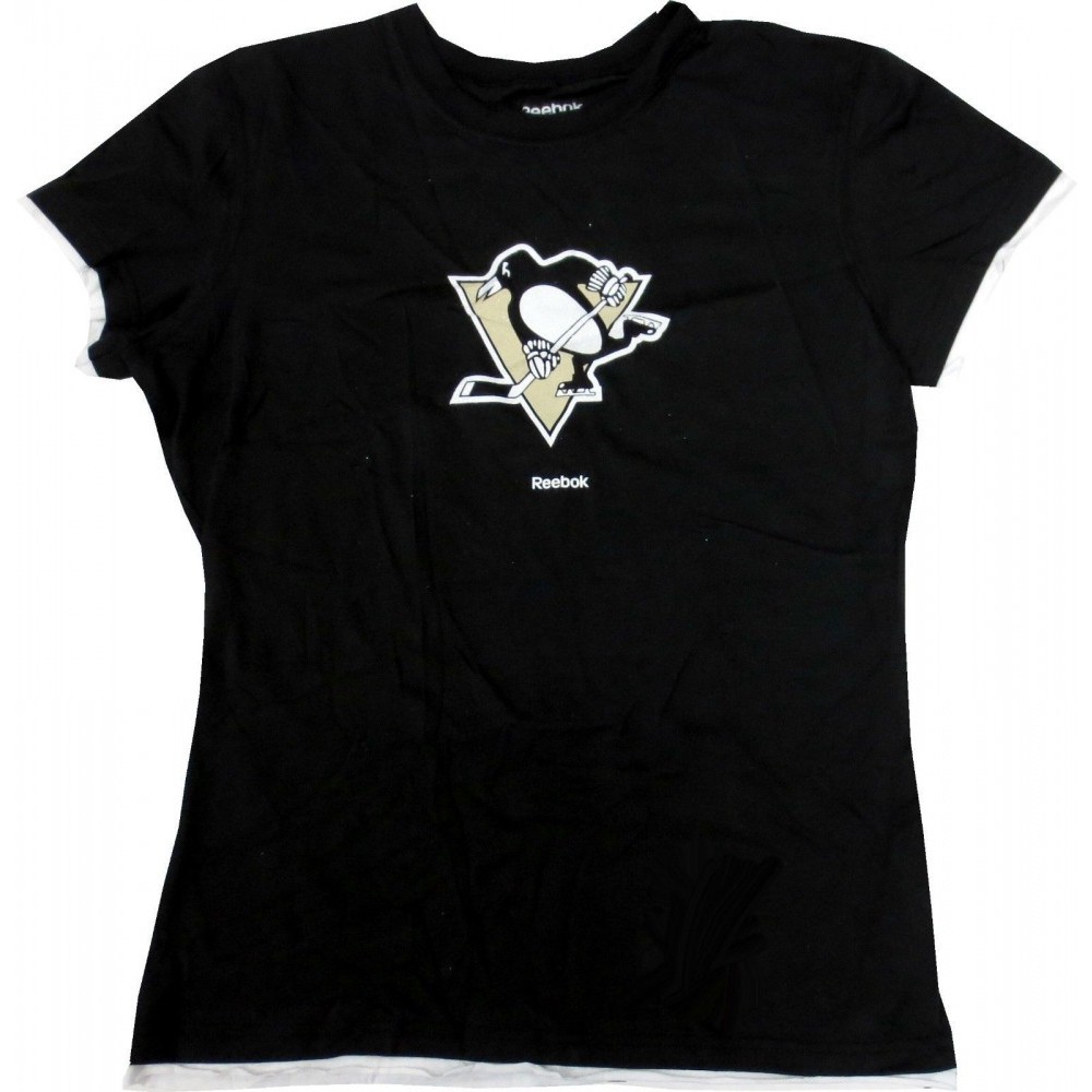 Pittsburgh Penguins Reebok Women's Black Peace, Love, Penguins Shirt