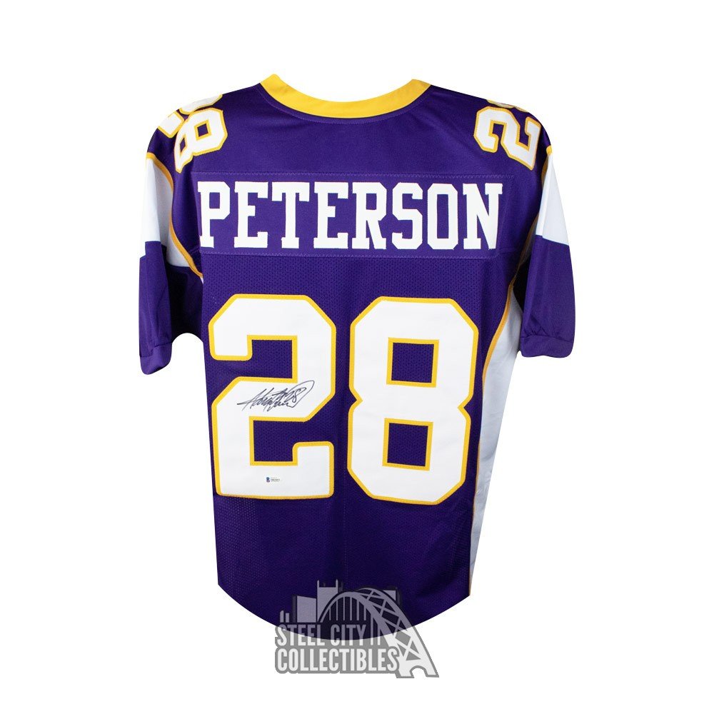 Adrian Peterson Autographed Minnesota Vikings Custom Football Jersey - BAS COA