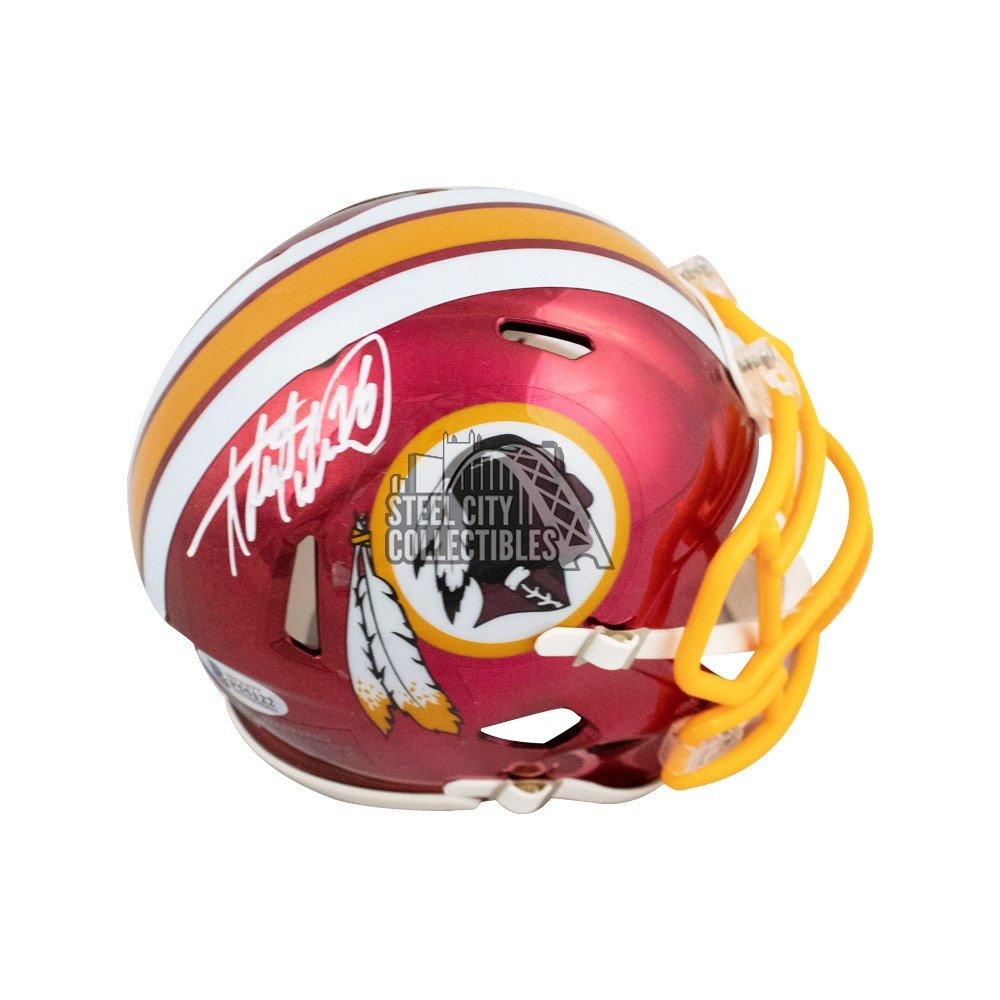 Adrian Peterson Autographed Washington Redskins Chrome Mini Football Helmet BAS COA Steel
