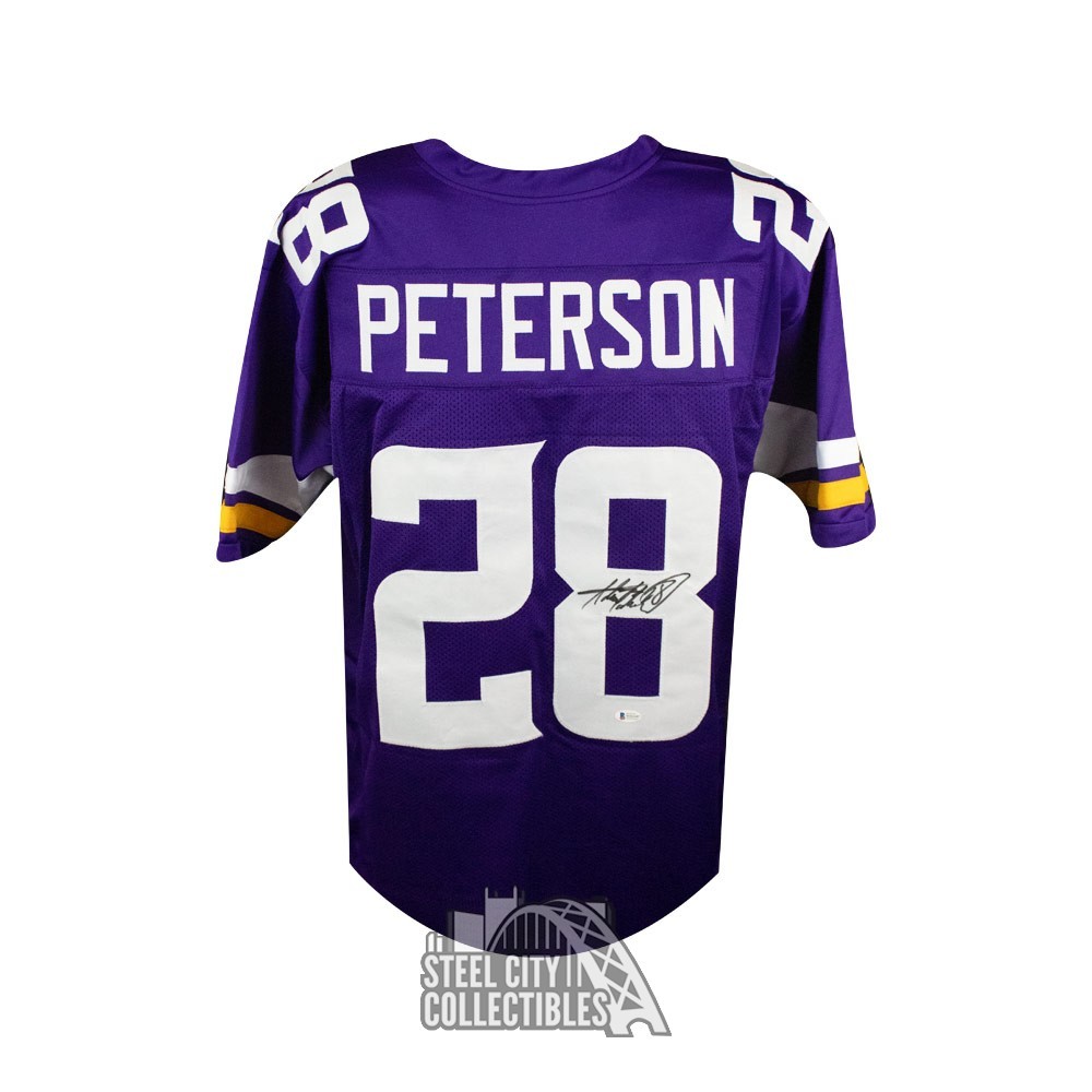 Adrian Peterson Autographed Vikings Custom Purple Football Jersey - BAS COA