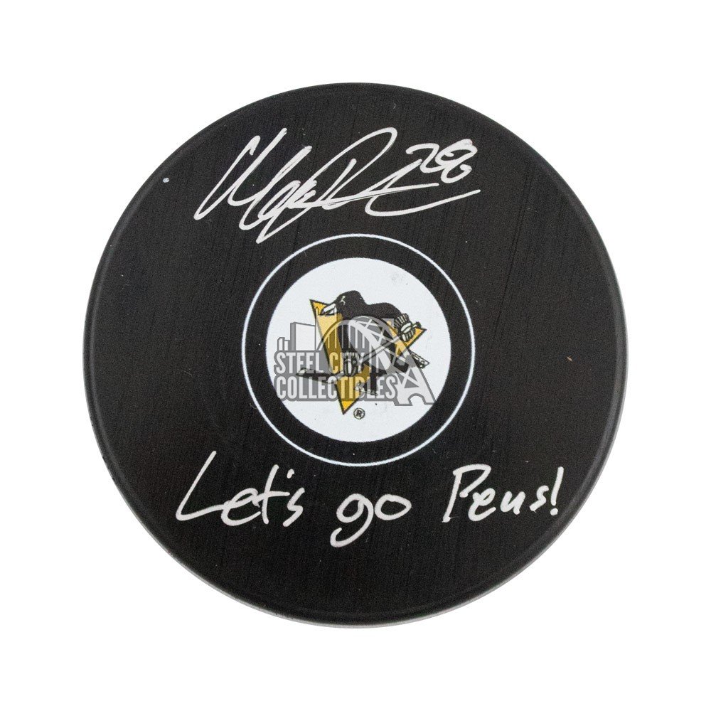 Marcus Pettersson Let S Go Pens Autographed Pittsburgh Penguins Hockey Puck Bas Coa Steel City Collectibles