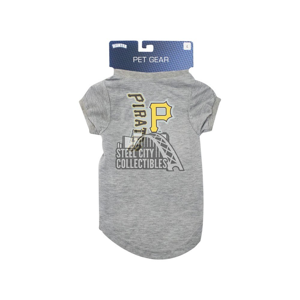 Pittsburgh Pirates Gray Pet Gear Dog T-Shirt - X-Large