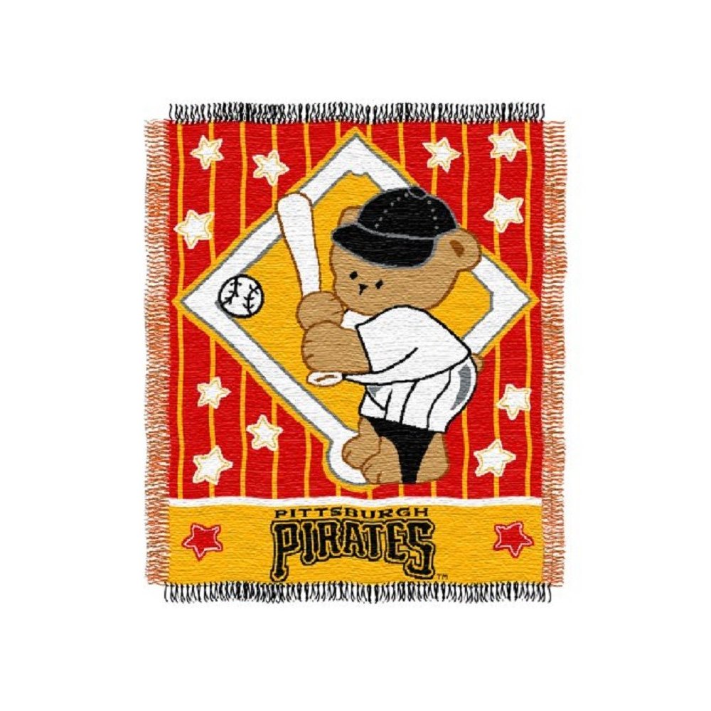 Pittsburgh Pirates MLB Triple Woven Jacquard Baby Throw Knit Blanket
