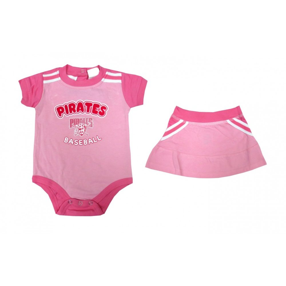 Pittsburgh Pirates MLB Baby Girls Pink Bodysuit/Skirt Set