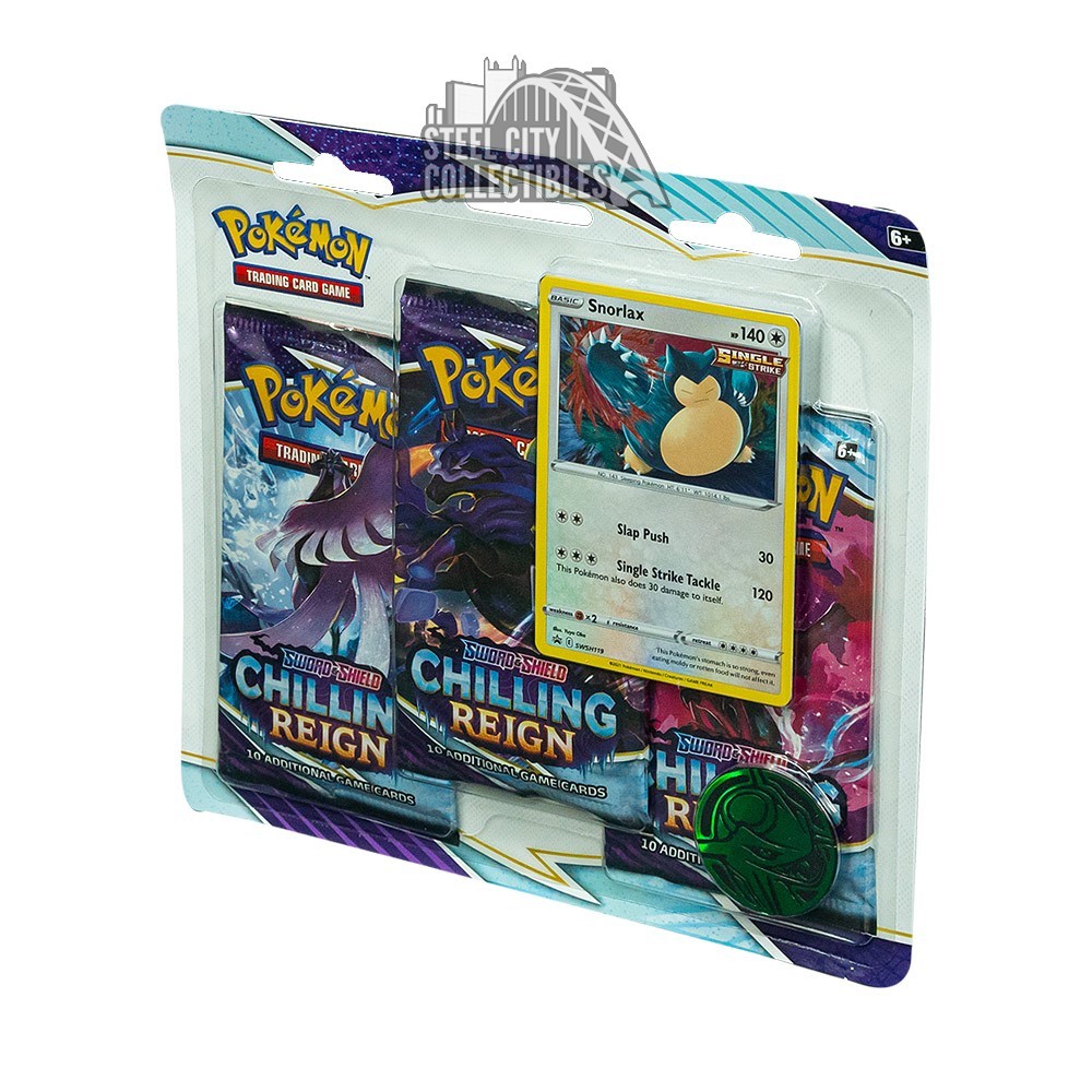 Pokemon Sword & Shield Chilling Reign 3 Pack Blister Pack Steel City