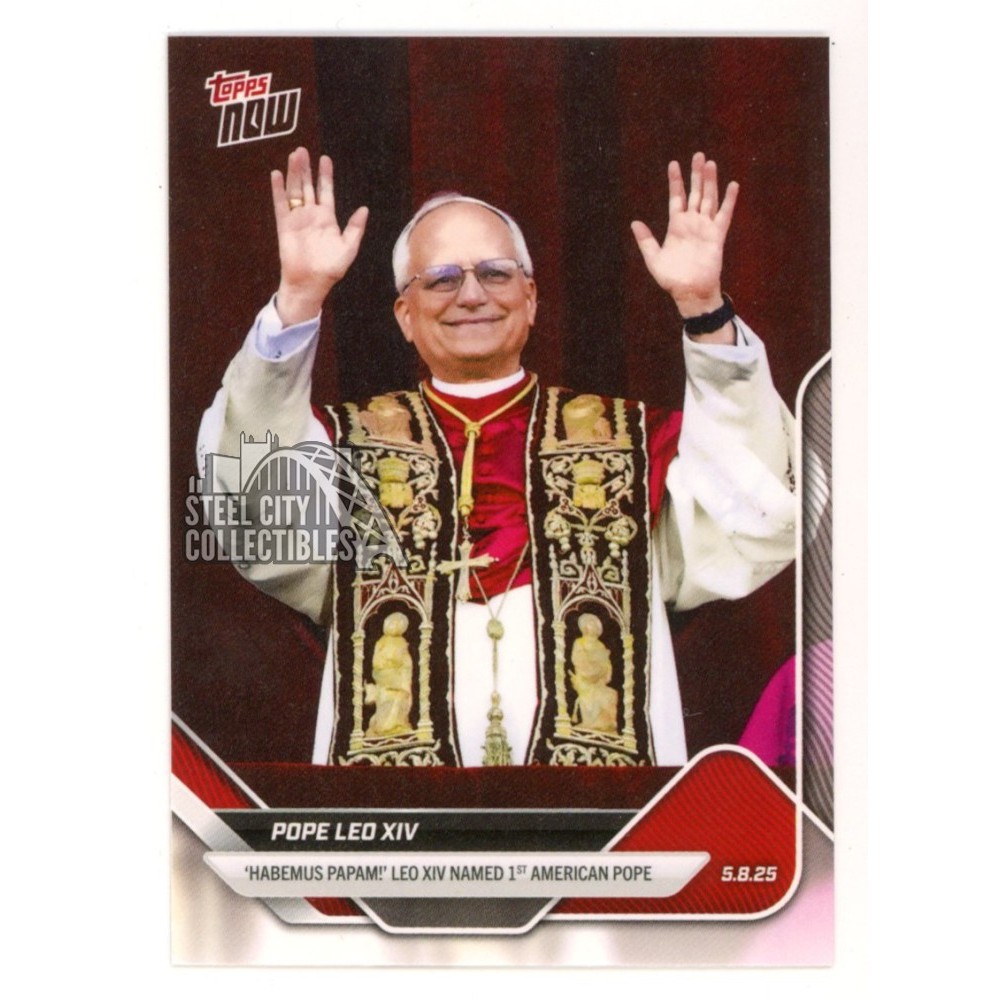 Pope Leo XIV 2025 Topps Now 1st American Pope Card #POPE-1 | Steel