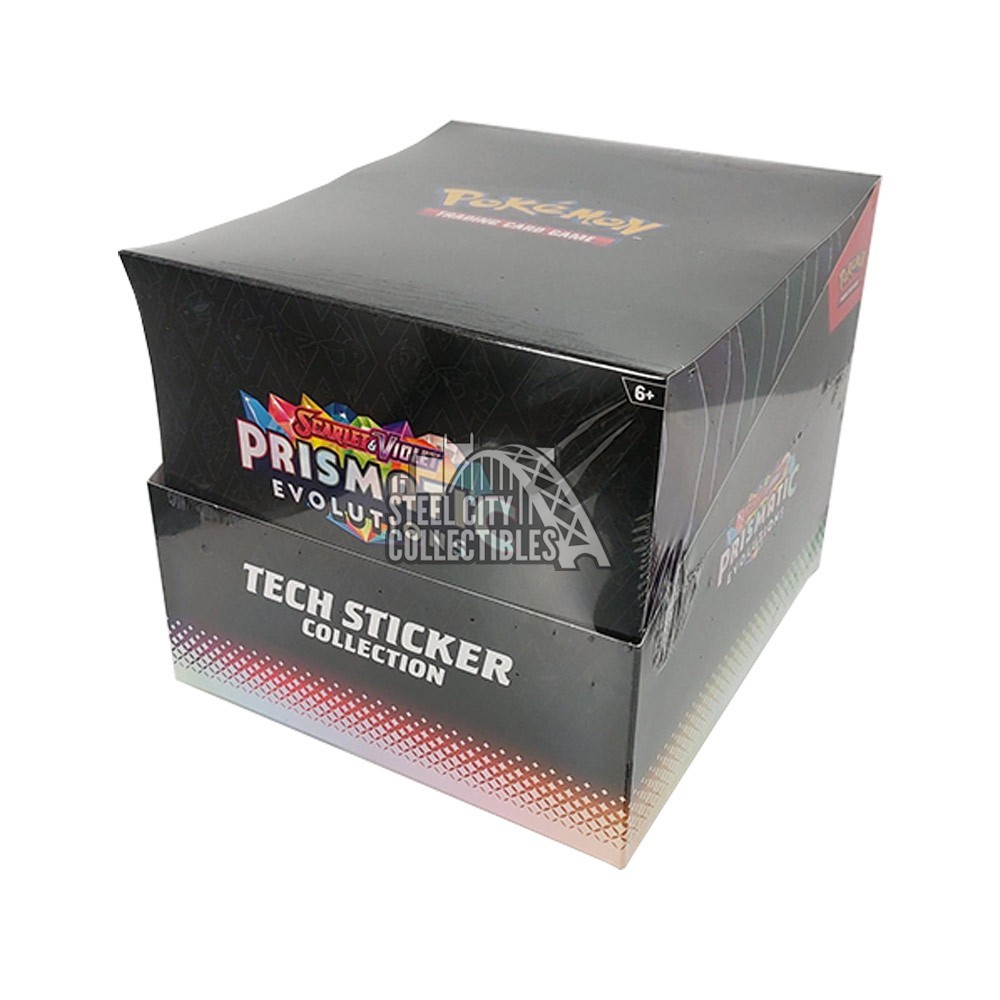 Pokemon Scarlet & Violet Prismatic Evolutions Tech Sticker Collection  12-Blister Case | Steel City Collectibles