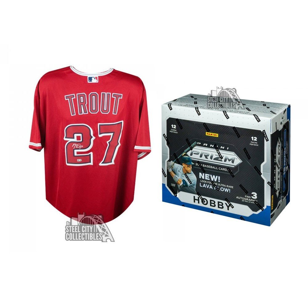 2021 Panini Prizm Baseball Hobby Box Triple Random Team Group Break - Prize  - Mike Trout Autographed Los Angeles Angels Red Nike Baseball Jersey #1 -  CHRIS