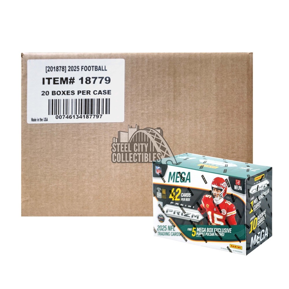 2025 Panini Prizm Football Hobby Mega 20-Box Case | Steel City