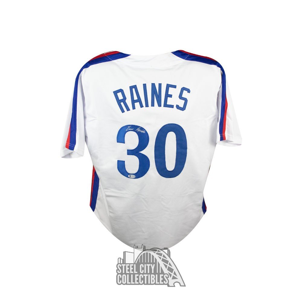 Tim Raines Autographed Montreal Expos Custom Baseball Jersey - BAS