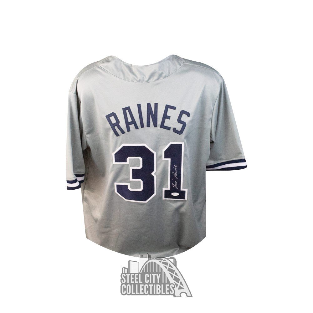 Tim Raines Autographed New York Gray Custom Baseball Jersey - JSA COA