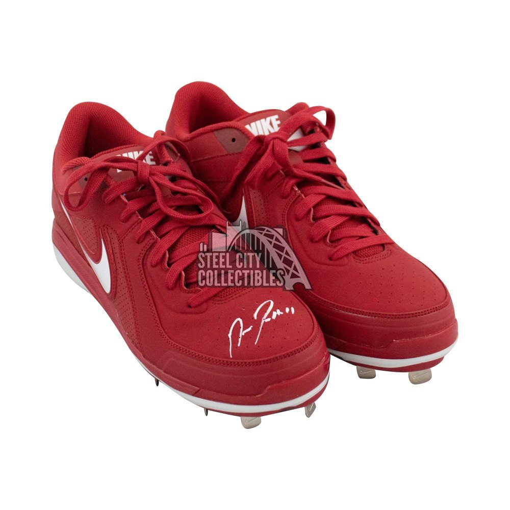 red baseball shoes