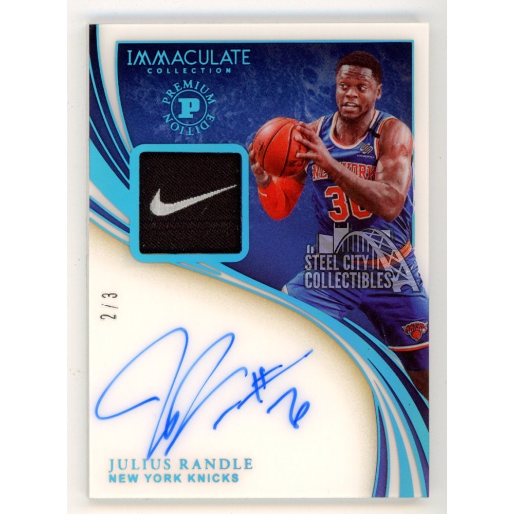 Julius Randle 2019-20 Panini Immaculate Autograph Nike Patch Card