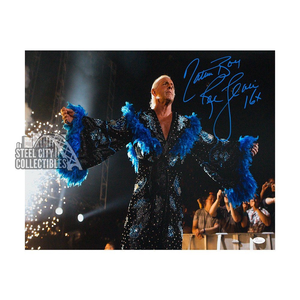 Ric Flair WWE Signed Autograph Wrestling Full Size Nature Boy Robe 16x Champ Inscribed BLUE JSA Witnessed Certified 