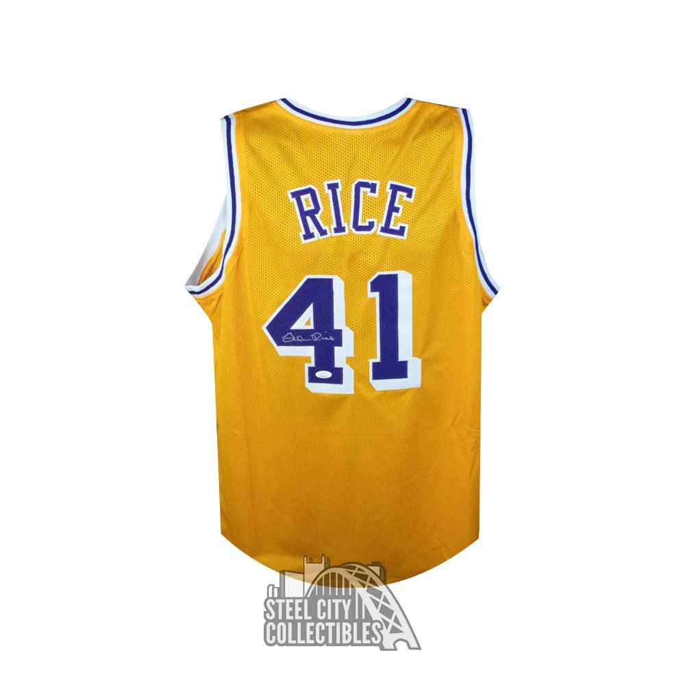 Glen Rice Autographed Lakers Custom Gold Basketball Jersey - JSA COA