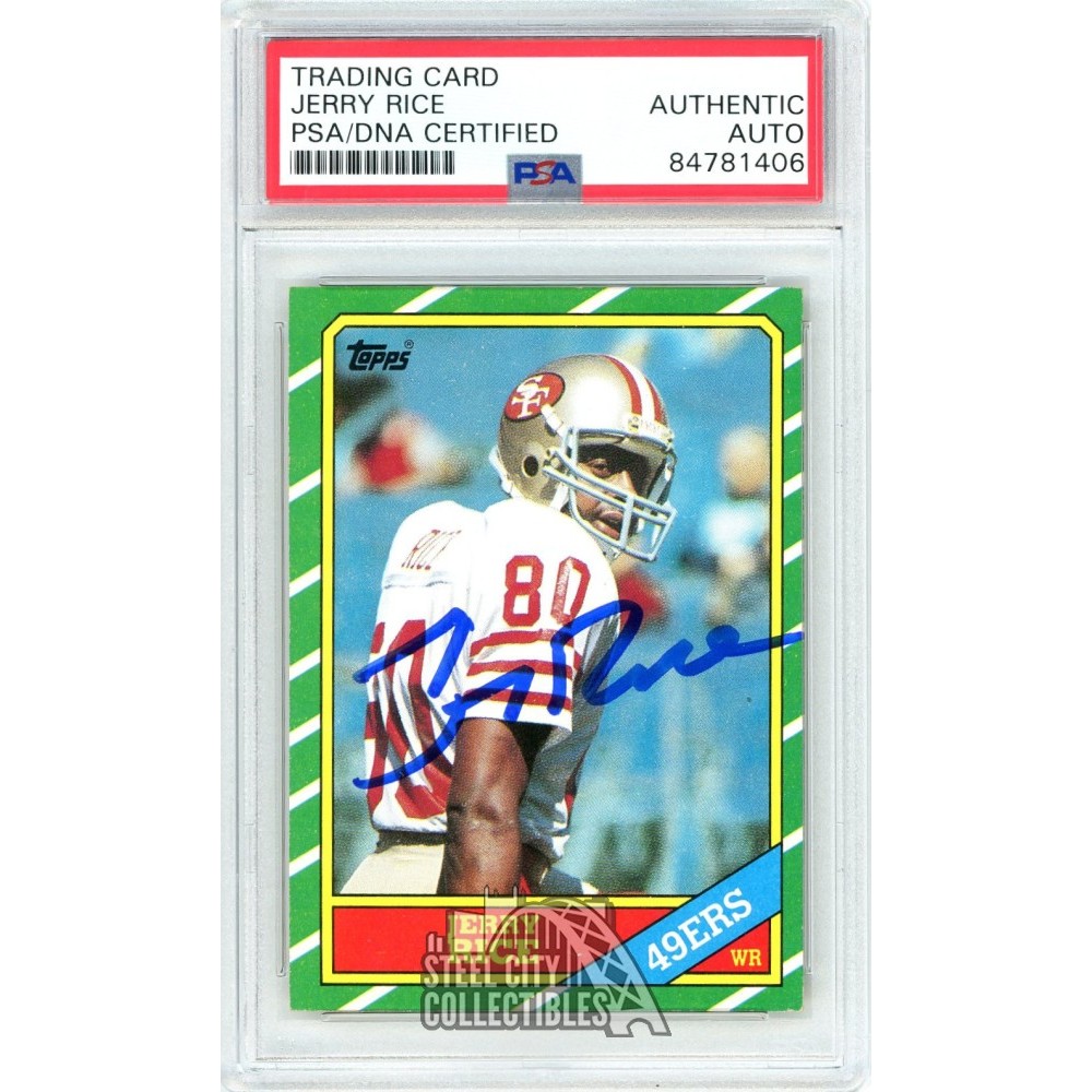 Jerry Rice 1986 Topps Autograph Rookie Card 161 PSA/DNA Steel City