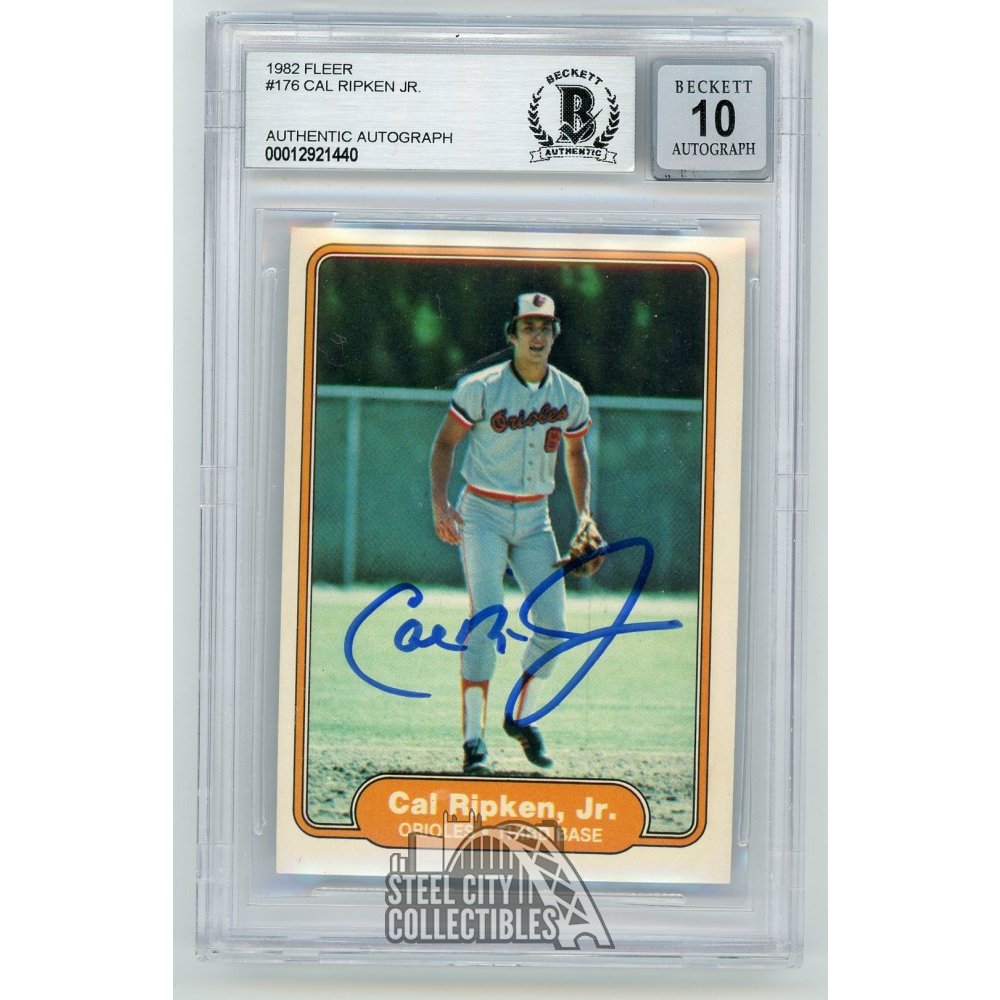 Cal Ripken Jr 1982 Fleer Autographed Card #176 - BAS 10 | Steel City  Collectibles