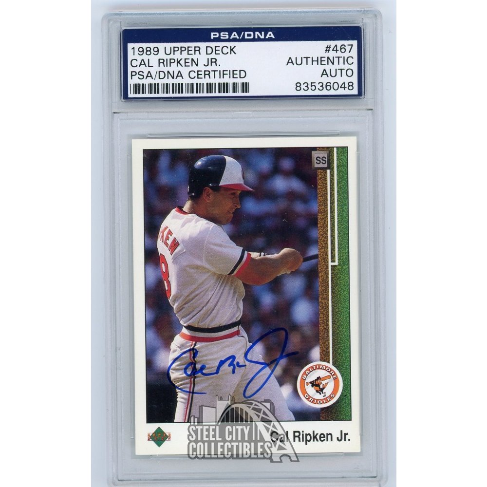 Cal Ripken, Jr.直書き直筆サイン パッチカード Cal Ripken Jr 1989 Upper Deck Autograph Auto Card #467 - PSA