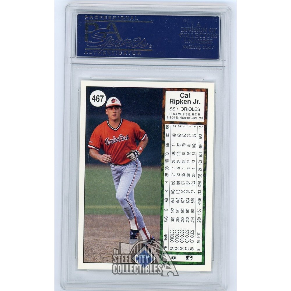 Cal Ripken, Jr.直書き直筆サイン パッチカード Cal Ripken Jr 1989 Upper Deck Autograph Auto Card #467 - PSA