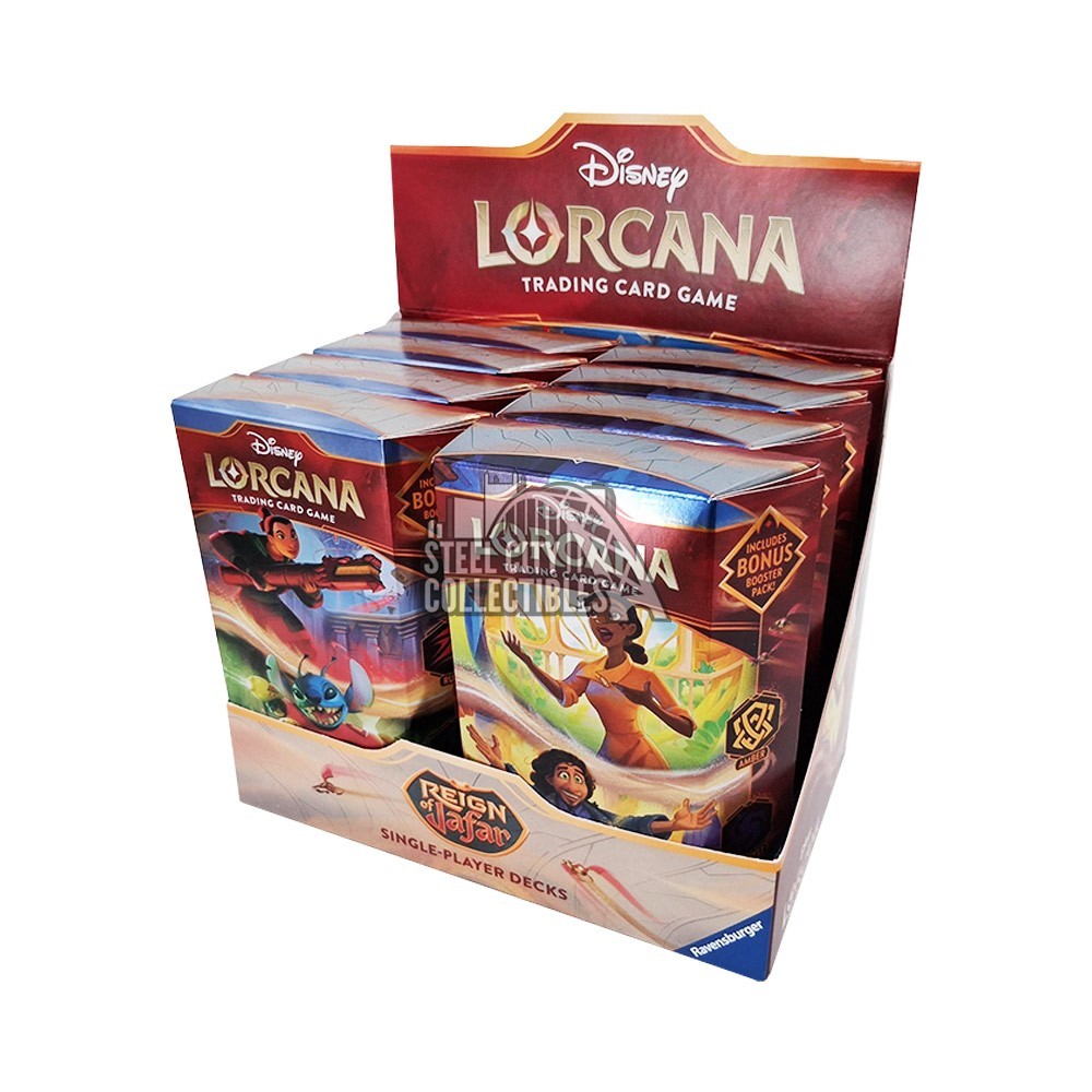 disney lorcana reign of jafar starter deck Decks 88 Cardhouse Exciting Gameplay Experience fresh mechanics and new strategies that will shake up your decks and test your skills in bold new ways. Disney Lorcana: Reign Of Jafar