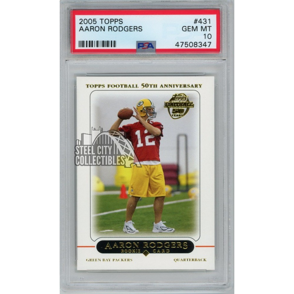 Aaron Rodgers 2005 Topps Rookie Card #431 PSA 10 Gem Mint | Steel City ...